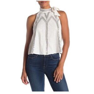 Free People Tie Sequin Top